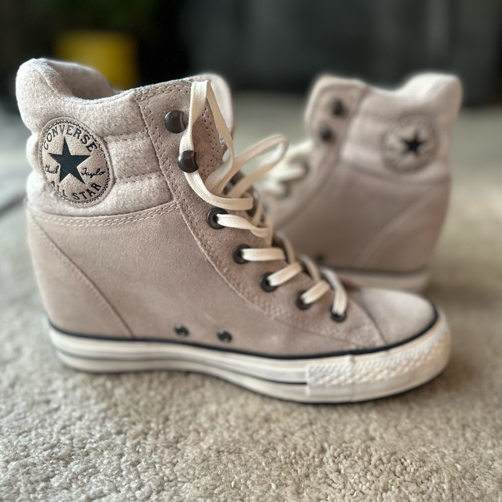 Converse High-Top Genuine leather Wedge Sneakers Sz 8.5 - Picture 4 of 8